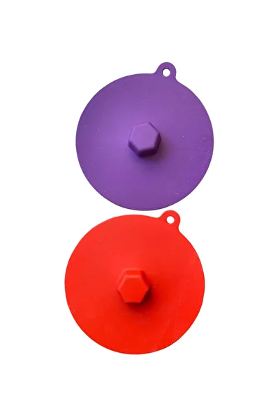 HOLLYHOME 2-Pack Silicone Mini Vacuum Lid, Bowl, Jar, Storage Container Lid Purple/Red Diameter: 11 cm