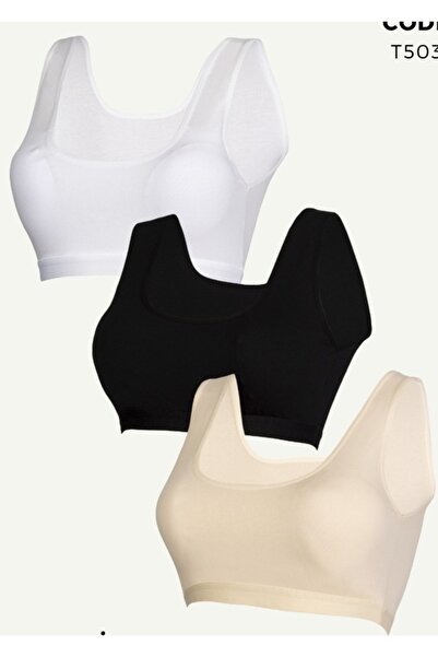 İki Yıldız 3-х частинний бавовняний бюстгальтер з товстими бретелями та вклад...