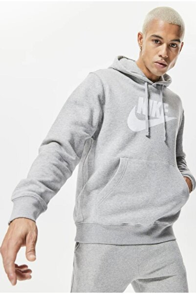 Nike Club Graphic Pullover Erkek Gri Sweatshirt
