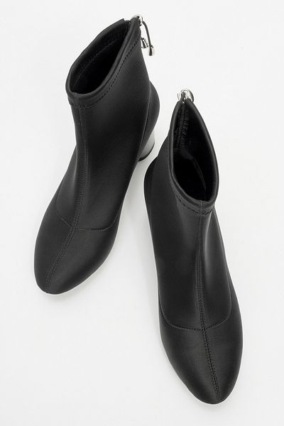 LuviShoes Landes Black Scuba Women's Thick Heeled Boots
