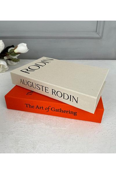 PEKİBU Orange Sand Coated Decorative Book Box