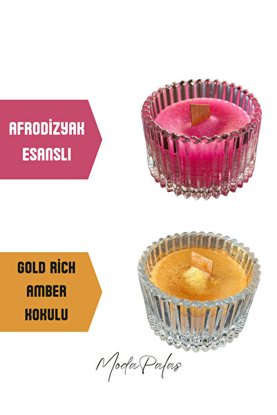 Shal&Shal 2'li Mum Seti - Afrodizyak Esanslı & Gold Rich Amber Kokulu El Yapı...