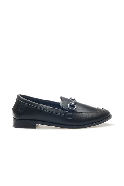 Venüs Genuine Leather Women's Loafers - Buckle Detailed, Casual Shoes, Size 36-41, 24K 24411850 K Z Black