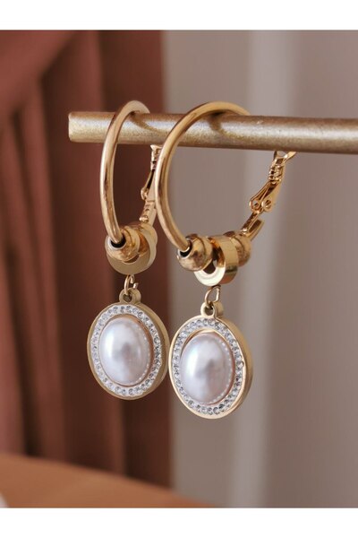 Store Jewelled Steel Ring Women's Earrings