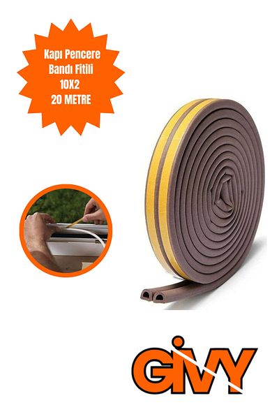 GİVY 20 Meters Wick Rubber Band - Door and Window Insulation