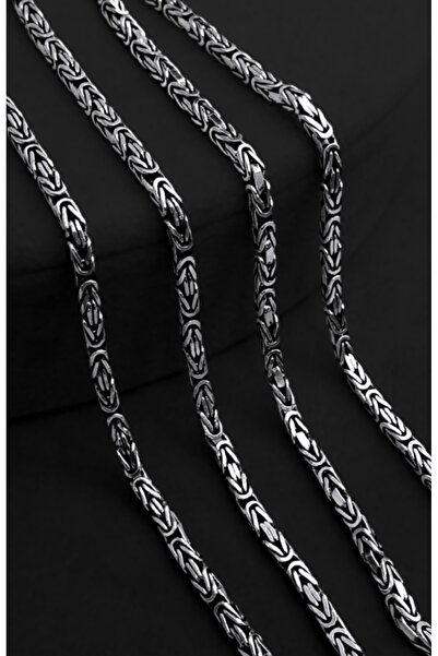 Gümüş Sanatı 925 Ayar Gümüş Erkek Kral Zincir Kolye