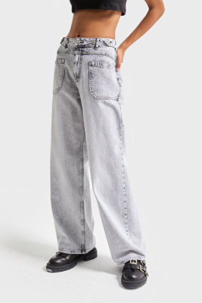 its basic Сірий прямий крій жіночий джинсовий - 100% бавовна, кишені спереду