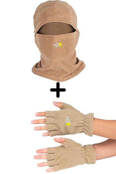 Fanze The Minions Face Polar Snow Mask Cut Gloves Set Zrn3497