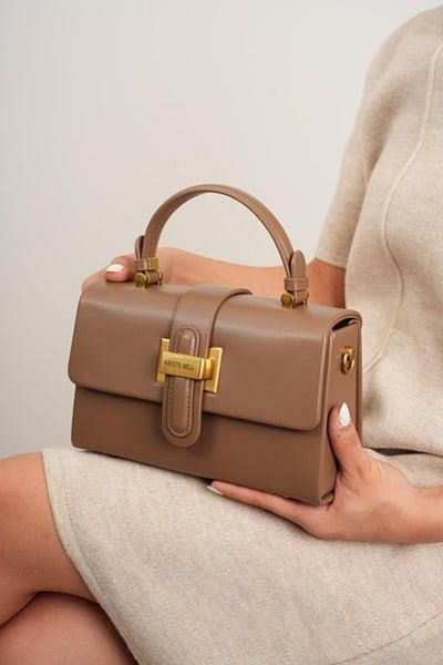 KRISTE BELL - Brown Gold Buckle Crossbody Bag
