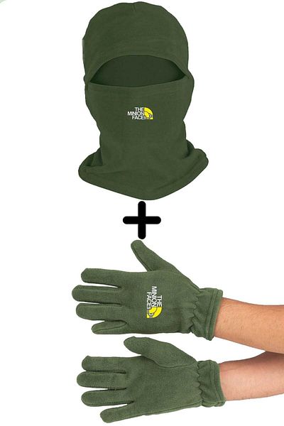 Fanze The Minions Face Polar Snow Mask Long Gloves Set Zrn3497
