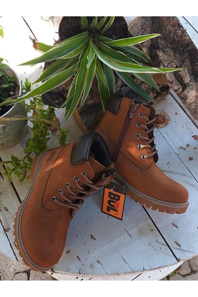 Bulldozer 240851   Παιδικές γνήσιες δερμάτινες μπότες Nubuck με φερμουάρ και κορδόνια