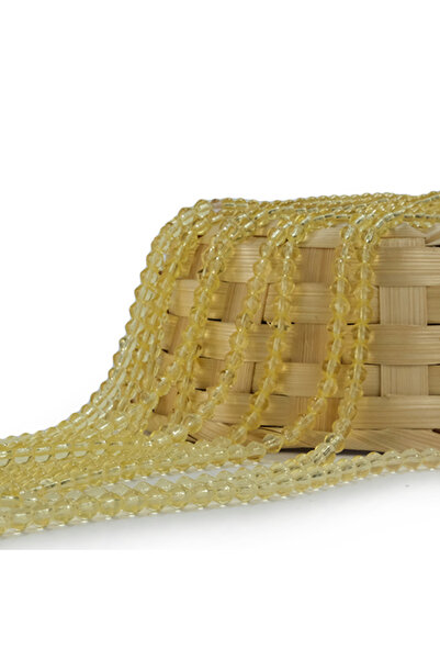 Prestij Boncuk 5 mm žuta staklena perla na nizu