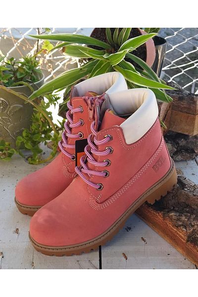 Bulldozer 240851   Παιδικές γνήσιες δερμάτινες μπότες Nubuck με φερμουάρ και κορδόνια