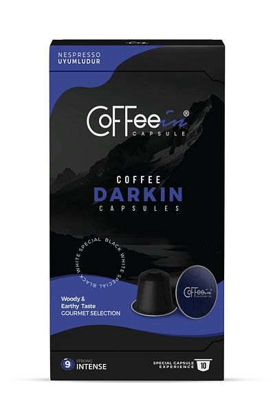 Coffeein Coffee Darkin Lungo Aluminum Nespresso Coffee Capsules 10 Pack (Nespresso Compatible) 100% Arabica