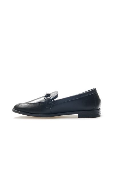 Venüs Genuine Leather Women's Loafers - Buckle Detailed, Casual Shoes, Size 36-41, 24K 24411850 K Z Black