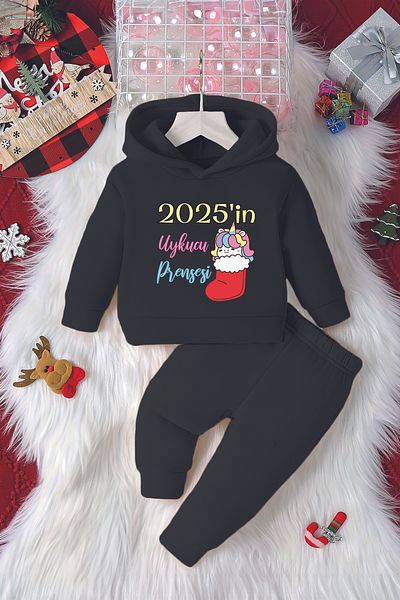 ADABEBEK 2025's Sleepy Printed Hooded 2-Piece Baby Set - 23218