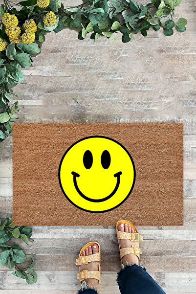 KARMAT Yellow Smiling Face, Smile Emoji, Indoor and Outdoor Door Mat, Digital Print Door Front Mat