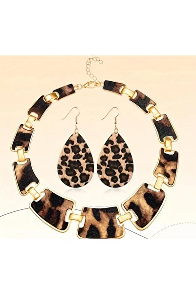 ISTBIRD ACCESSORIES Leopar set ( Bileklik , kolye , küpe )