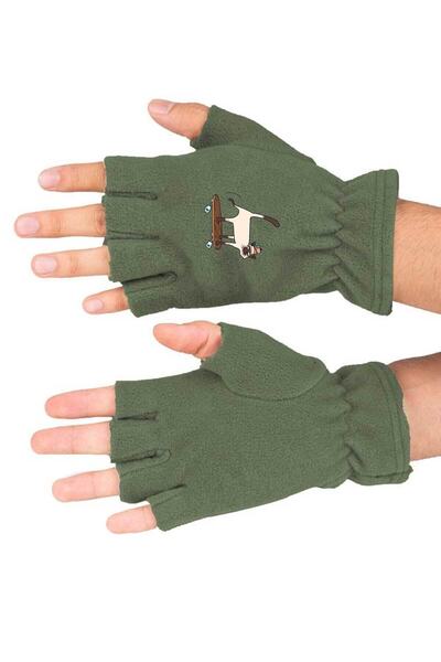 Fanze Зимові рукавички з полярного флісу - з принтом кота, rnz3455