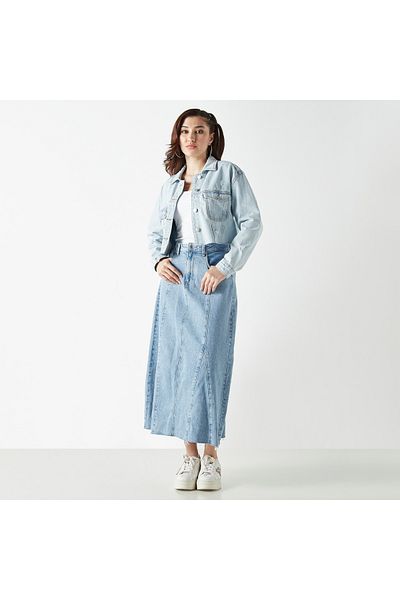 Lee Cooper سترة قصيرة من الدنيم بأكمام طويلة