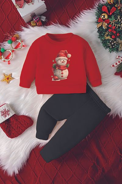 ADABEBEK New Season New Year Concept Snowman Printed Baby Set