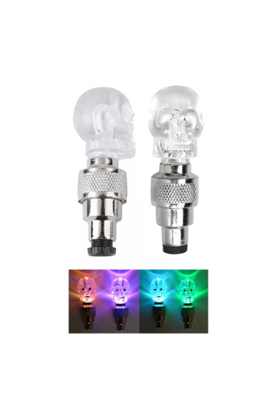 Cin Bisiklet Sibop Kapağı - Işıklı - 2'li, Kurukafa, Hareket Sensörlü Neon Re...