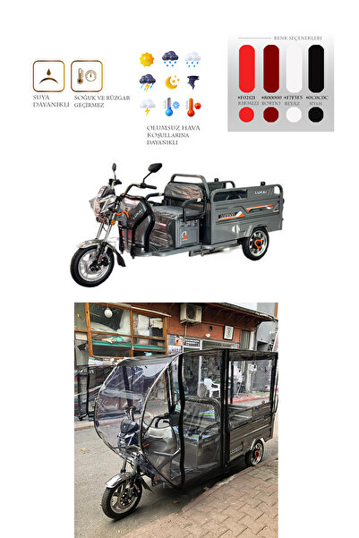 motor tente market mtm Lukai Leksas 3 Tekerli Motor Brandası - Siyah