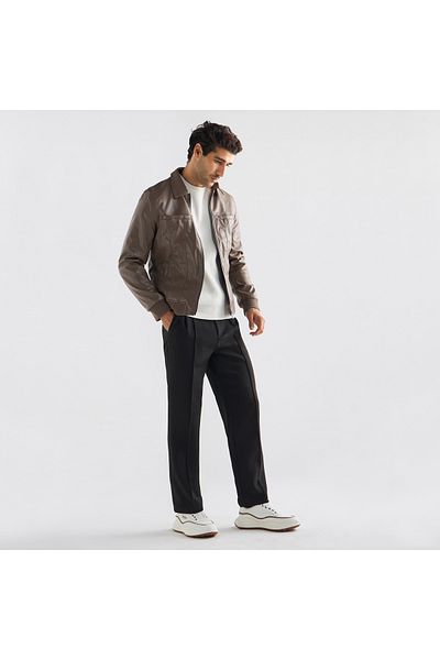 FAV Solid Biker Jacket With Zip Closure And Pockets