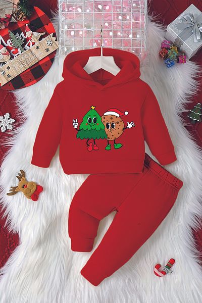 ADABEBEK Hooded New Year Celebration Printed 2-Piece Baby Set 23247