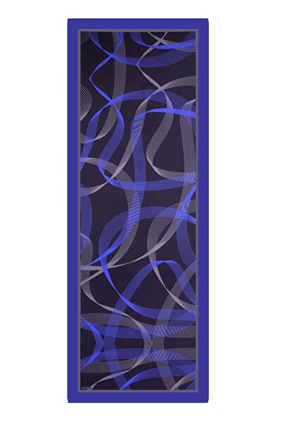 Bursa İpek Saks Mobile Pattern Twill Silk Shawl