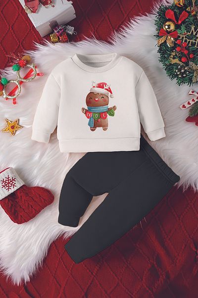 ADABEBEK New Season New Year Concept Snowman Printed Baby Set 23069