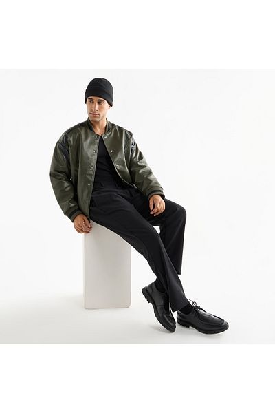 FAV Solid Bomber Jacket With Snap Button Closure