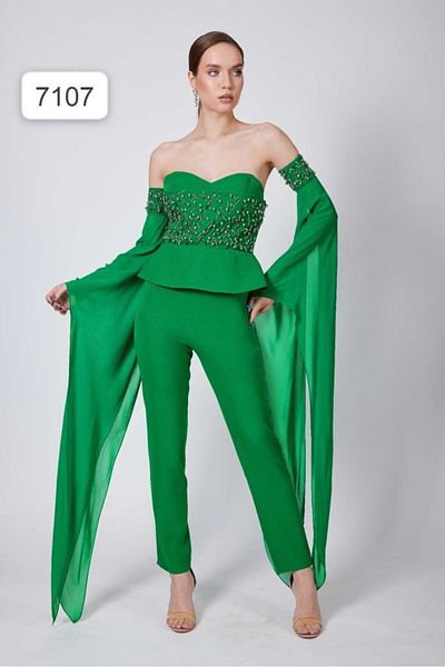 Robes Βραδινό φόρεμα με μανίκια σιφόν Strablez Draped