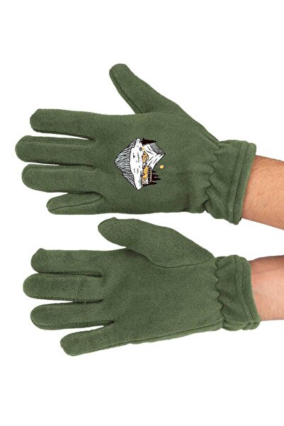 Fanze Mănuși lungi din lână polară pentru iarnă - cu imprimeu Camping, rnz3694