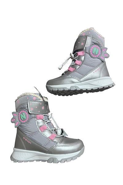 Ndrops Ice Pink Water and Cold Orthopedic Snow Boots - με γούνα και Velcro
