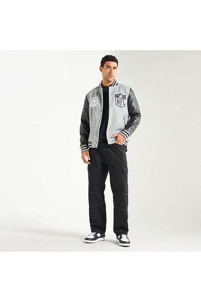 FAV Colourblock Embroidered Varsity Jacket With Button Closure And Long Sleeves