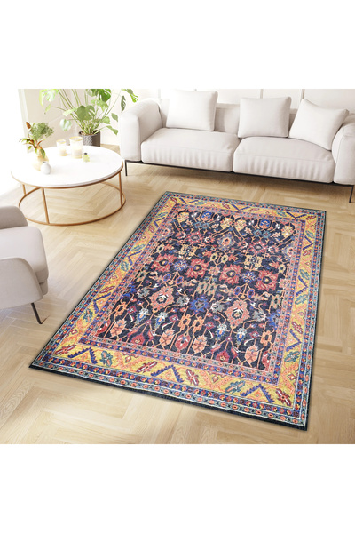 Rugs Modern Halı Melisa Collection Yellow Border Detailed Multicolored Patter...