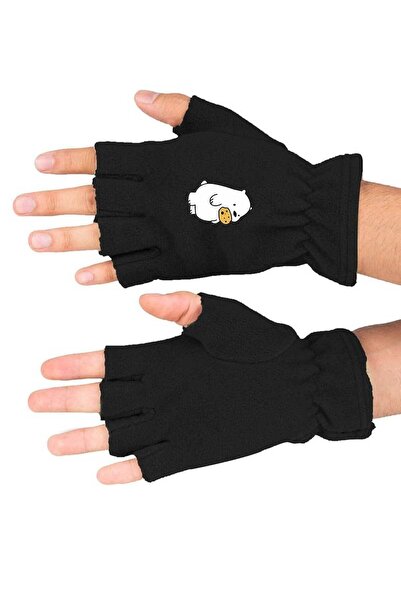 Fanze Mănuși de iarnă - cu imprimeu ursuleț, fleece decupat rnz3495