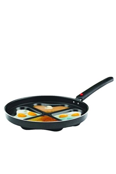 Albergio Kalpli Krep Pankek Ve Omlet Tavası 24cm 4 Gözlü Alüminyum Yapışmaz