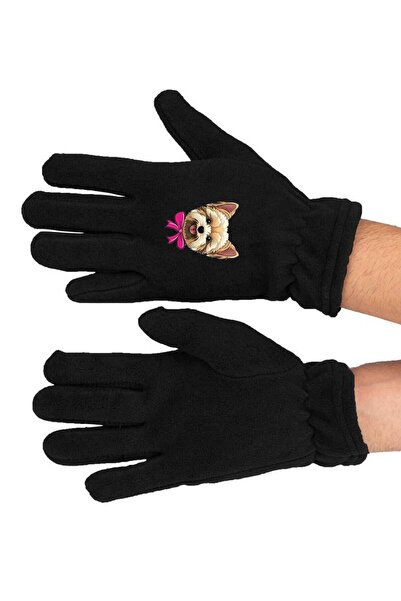 Fanze Mănuși lungi din lână pentru iarnă - cu imprimeu câine, rnz3566