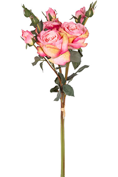 Herdekora Yapay Gül Demeti 3 Dallı Koyu Pembe 60 Cm.