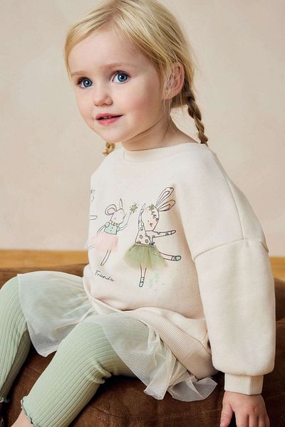 Next Baby Pale Pink -File Skirt Leggings Set