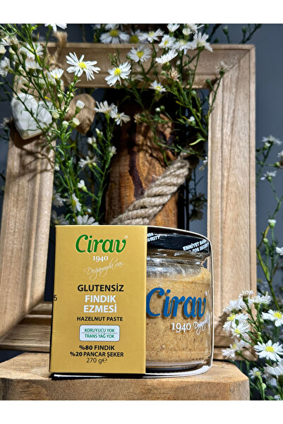 Cirav Glutensiz Fındık Ezmesi Şekerli (%80 Fındık %20 Pancar Şeker) - 270 gr