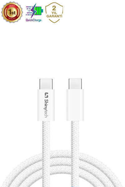 Shinytech 35W Hızlı Şarj Adaptörü + Örgü USB-C to C Kablo (1m) – iPhone & Android Uyumlu, 2 Yıl Garantili