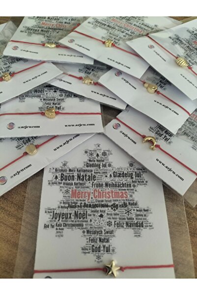 Arjew هدية عيد الميلاد (10 قطع) مجموعة سوار حبل أحمر مع جهاز ذهبي