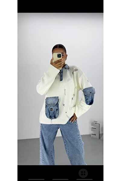 RE DESIGN Kot Yakalı Triko