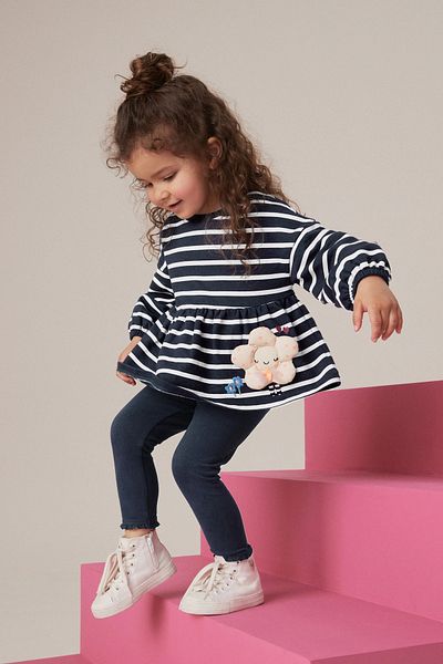 Next Baby Peplum 100% Cotton Tops and Leggings Set