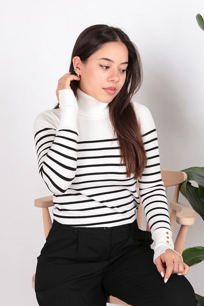 Fashion Friends 24K0024K1 Women's Turtleneck Sweater