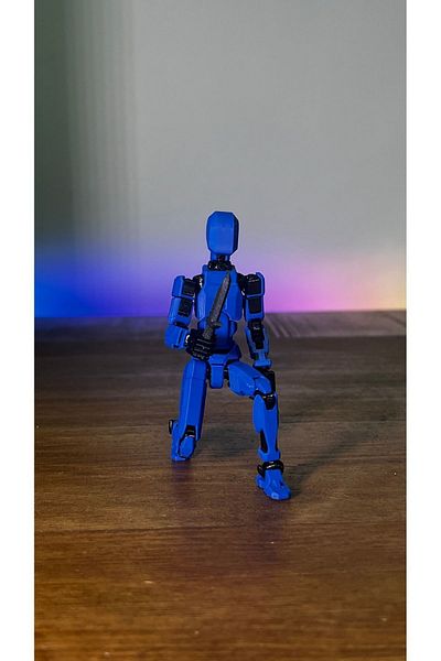 Shaddshop Articulated Movable Figure Changing Robot Figure (Blue) (Gun Set Included)