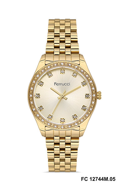 Ferrucci Çelik Kordon  Altın-Gümüş Renk 3 Atm Su Geçirmez Kadın Kol Saati
